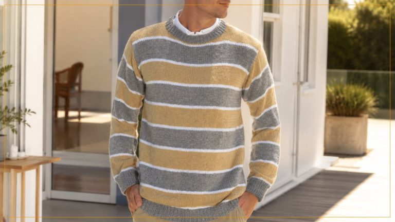 Blusa Masculina Listrada de Tricô com Fio Sedificada – Receita