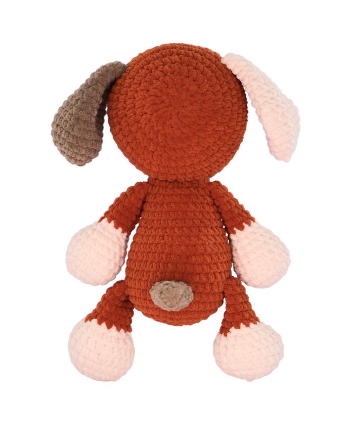 Cachorro Max Amigurumi - vista traseira mostrando o rabinho