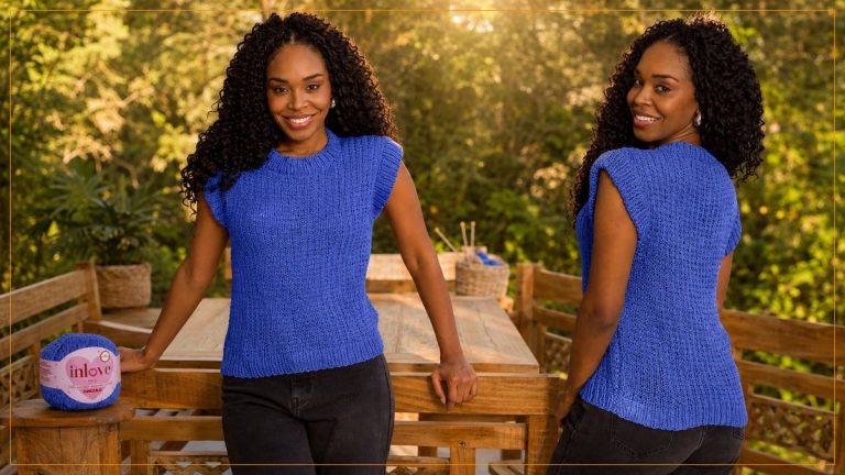 Colete Luana de Tricô: Leveza e Estilo com a Linha In Love
