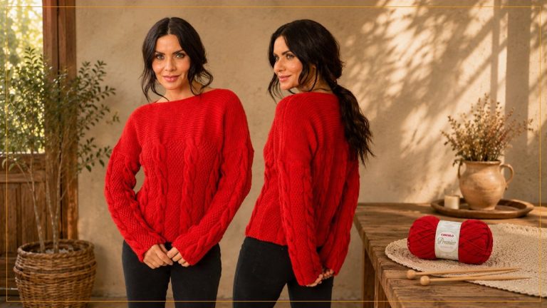 Blusa com Pala de Tricô com Fio Premier – Receita com Gráfico