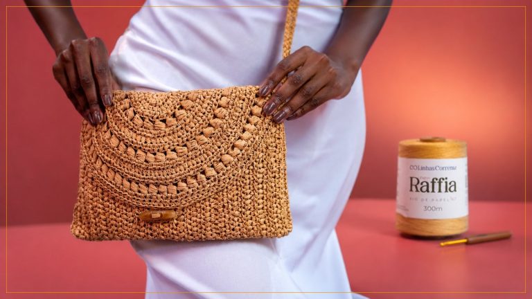 Bolsa New Raffia: Crochê Estiloso com Fio de Papel