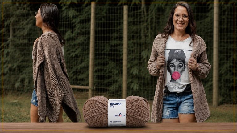 Cardigan Oversize com Textura Bouclé — O Tricô Perfeito para os Dias Frios
