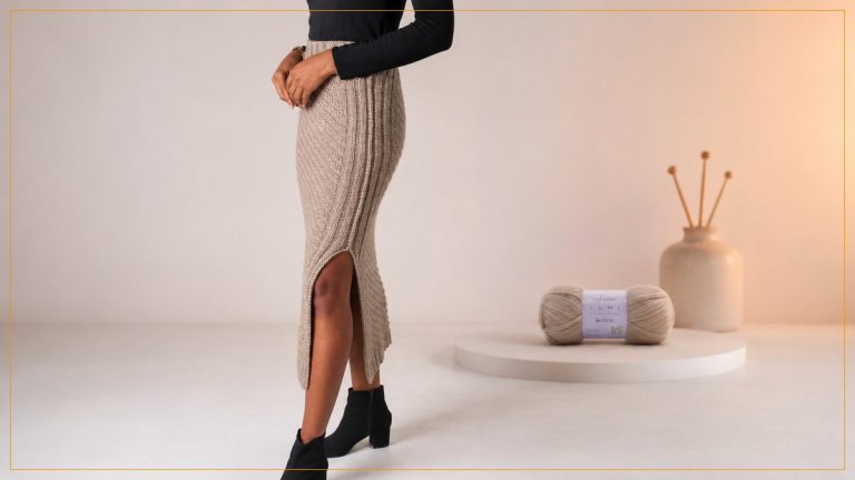 Saia Lumi Glamour de Tricô com Fio Cisne Lumi – Receita com Molde