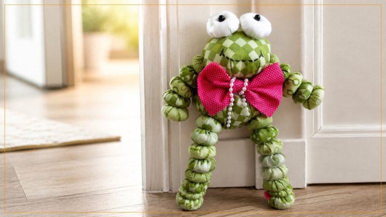 Sapo de Fuxicos de Patchwork – Receita Peso de Porta