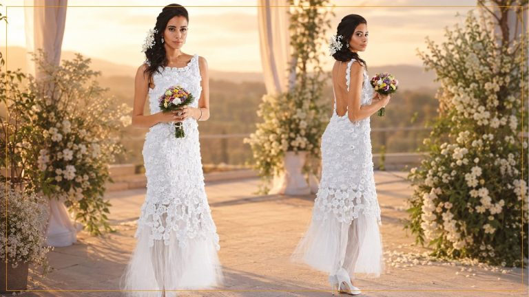 Vestido de Noiva de Crochê com Linha Cléa – Receita com Gráfico