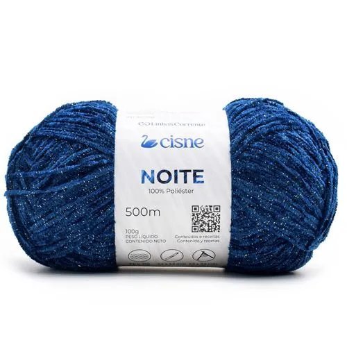 Novelo de Fio Cisne Noite azul-marinho com brilho metálico
