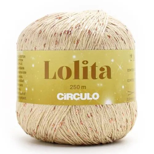 Novelo do Fio Lolita Círculo na cor Champanhe com lantejoulas