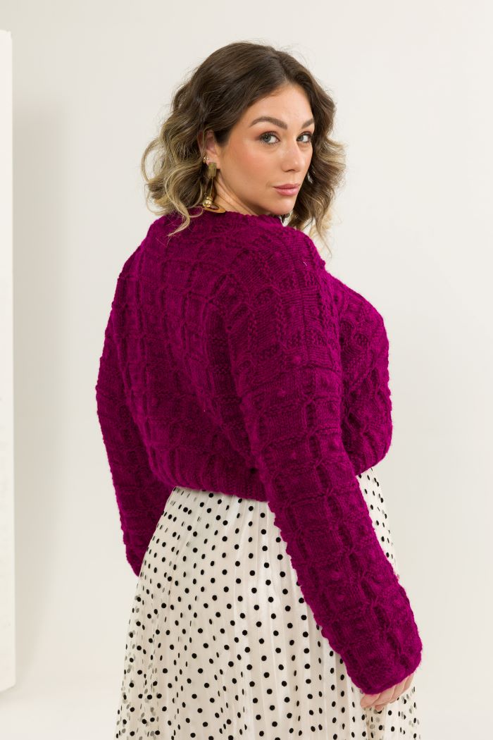Blusa Begônia - detalhe das costas e mangas com ponto fantasia