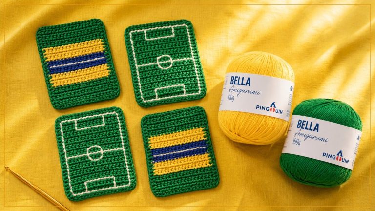 Porta-Copos Brasil de Crochê com Bella Amigurumi – Receita Copa 2026 com Vídeo