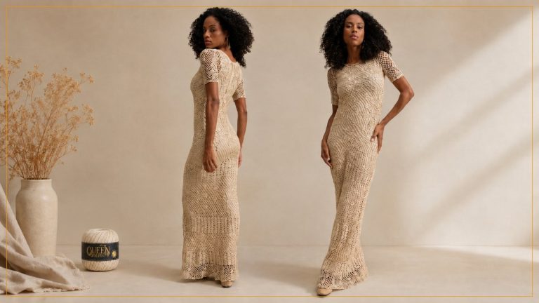 Vestido Serena com Linha Queen Duplo – Elegante e Sofisticado