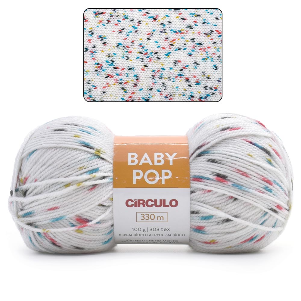 Fio Baby Pop Círculo 100g — novelo 100% acrílico efeito flocado