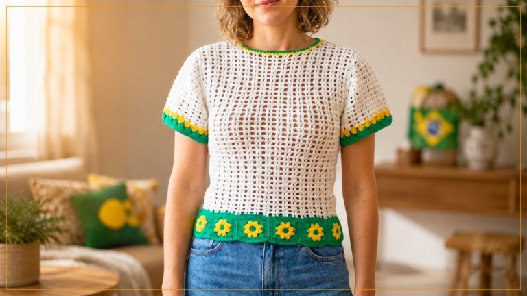 Blusa Copa Feminina de Crochê com Cisne Amigurumi Perfeito – Receita