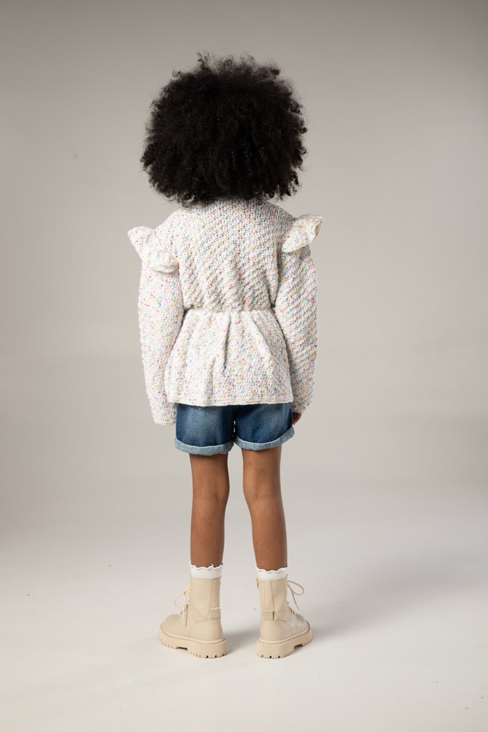 Blusa Fantasia Infantil de Tricô com Baby Pop — vista de costas