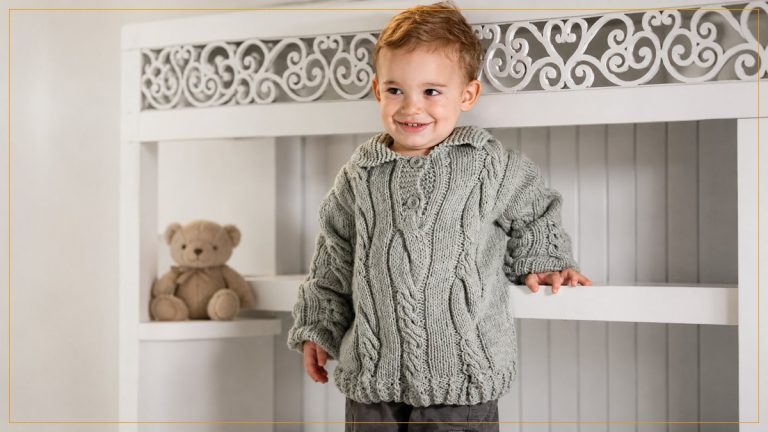 Blusa Polo Infantil com Cordas de Tricô – Receita com Gráfico