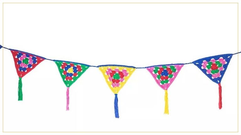 Mini Bandeirinhas de Crochê com Linha Bella Pingouin – Receita