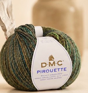 Novelo Fio DMC Pirouette 200g cor 845 — multicolorido verde