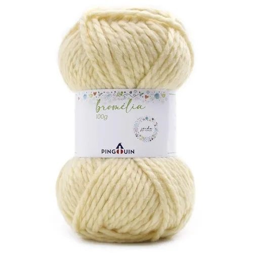 Fio Bromélia Pingouin 100g – novelo amarelo mostarda