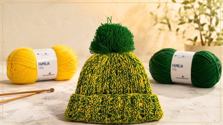 Gorro de Tricô para a Copa com Fio Família Pingouin – Receita