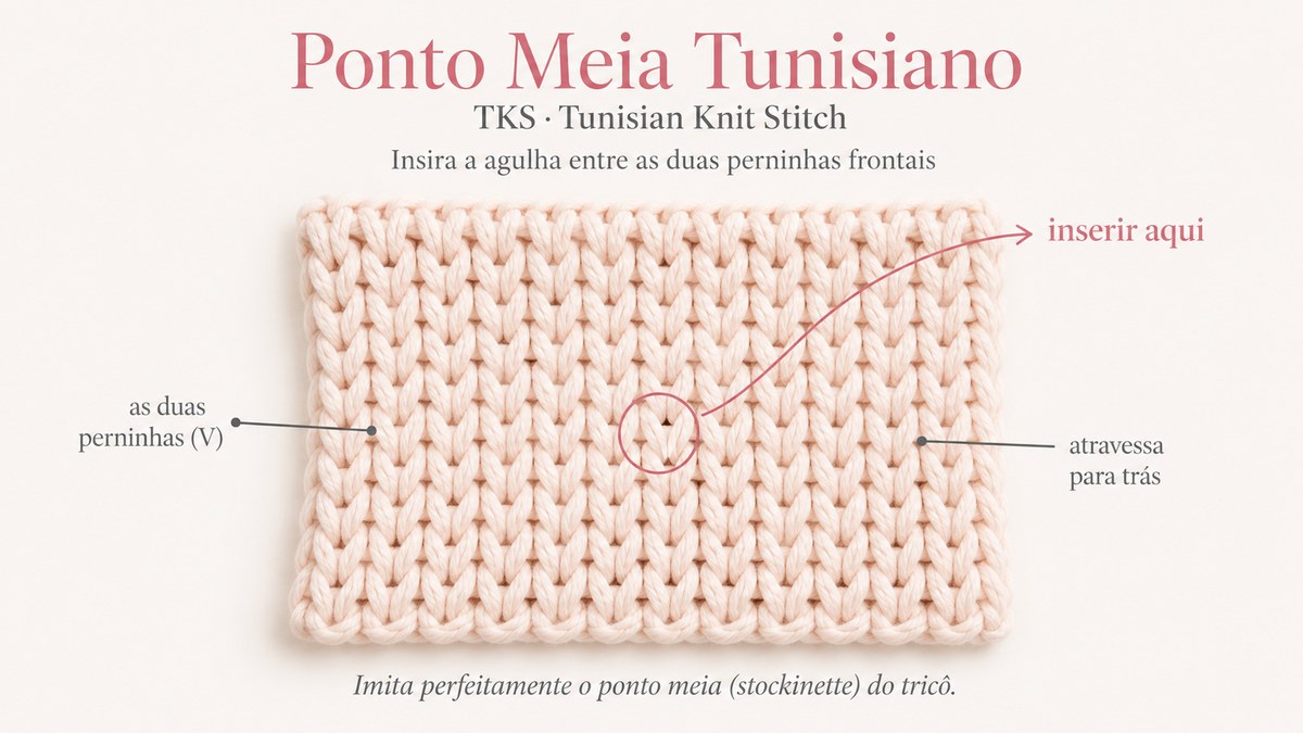Diagrama do Ponto Meia Tunisiano (TKS) — onde inserir a agulha