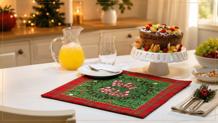 Sousplat Natalino de Patchwork: Receita com Tecido Natalino Círculo