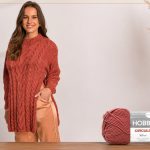 Túnica de Tricô com Fio Hobby Círculo – Receita com Gráfico Túnica de Tricô com Ponto Fantasia e Fio Hobby Círculo