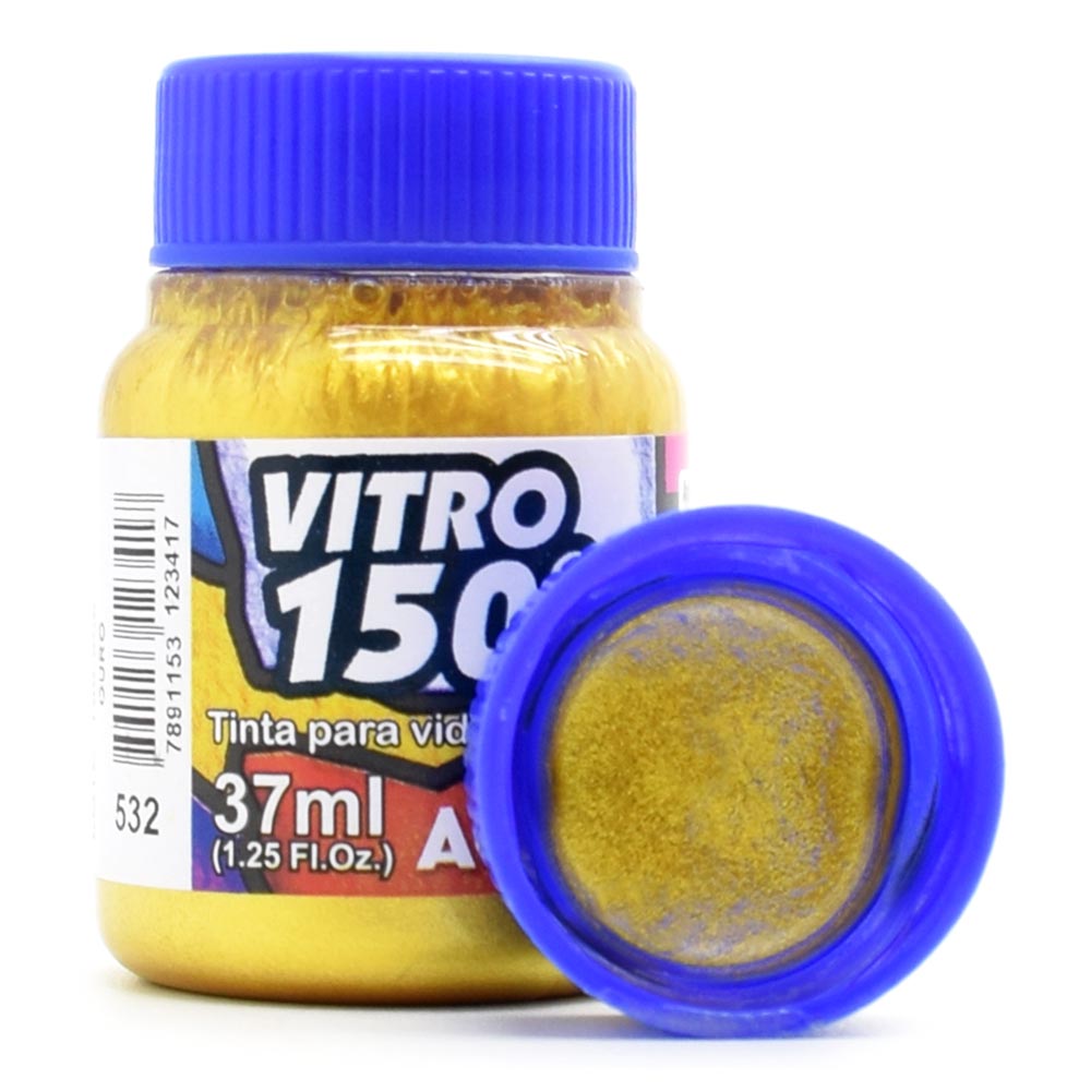 Frasco da Tinta Vitro 150 Acrilex 37ml cor Ouro