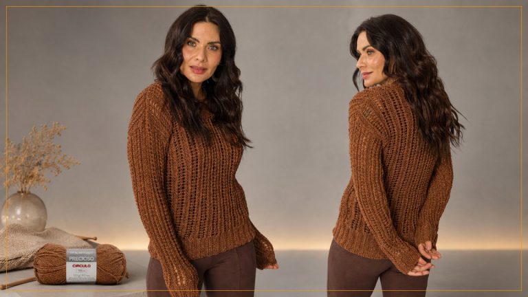 Blusa Mona de tricô com Fio Precioso Círculo