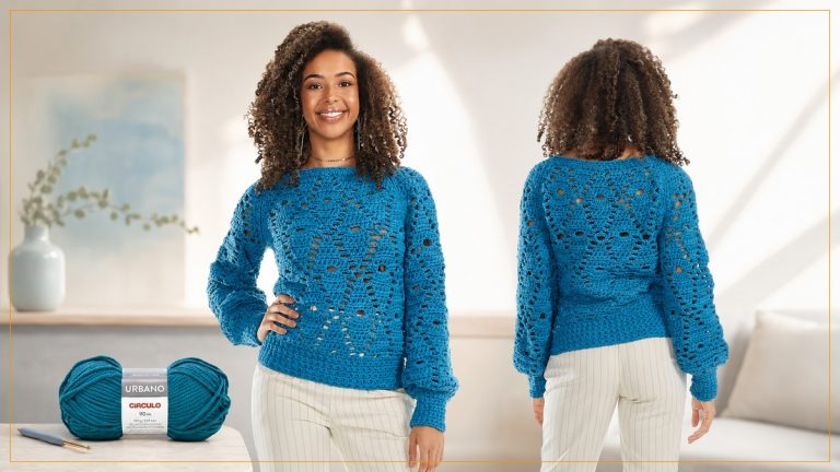 Blusa Netuno de Crochê com Fio Urbano Círculo – Receita com Gráfico