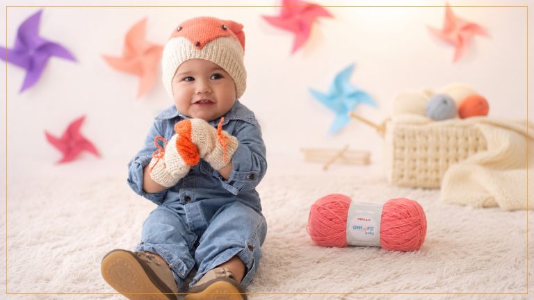 Conjunto de Touca e Luvas Raposa de Tricô com Fio Amore Baby – Receita