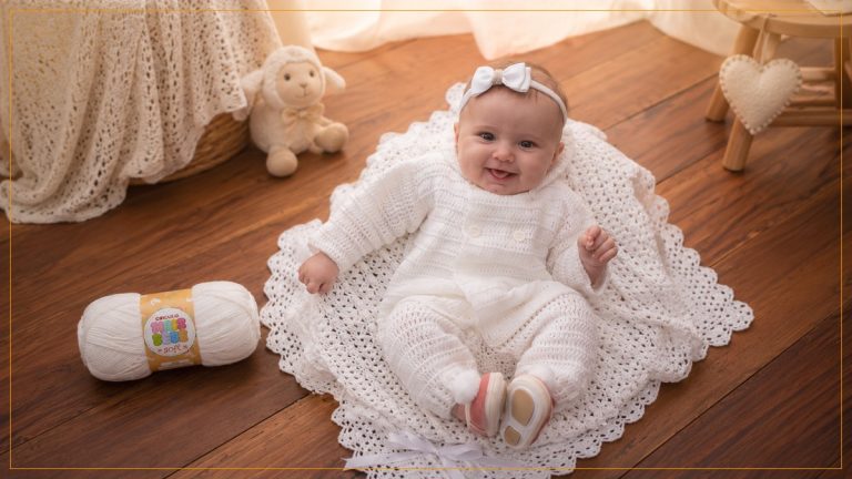 Kit Maternidade Bianca de Crochê com Fio Mais Bebê Soft – Receita com Gráfico