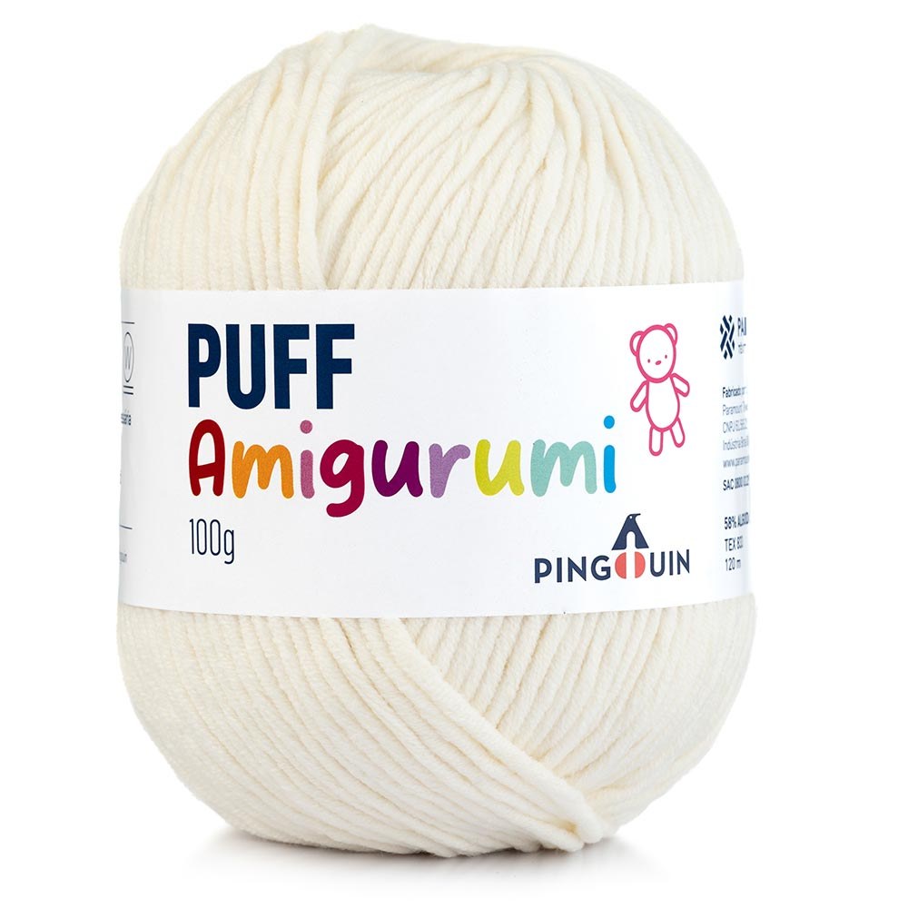 Novelo do Fio Puff Amigurumi Pingouin na cor Natural