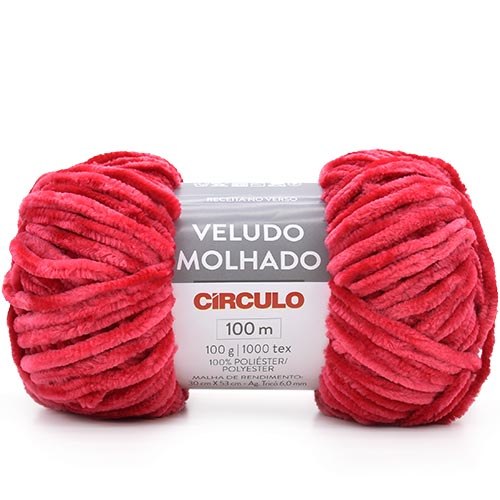 Fio Veludo Molhado Círculo 100g — cor Paixão 3635