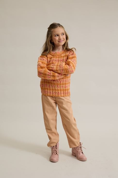 Blusa Folclore infantil em Fio Print Baby cor Lenda, look completo