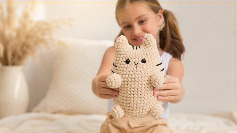 Gatinho Amendoim de Amigurumi com Fio Amigurumi Chenille Círculo – Receita