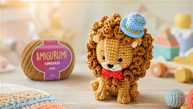 Léo, o Leão – Amigurumi de Crochê com Fio Amigurumi Círculo