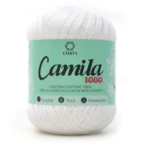 Novelo da Linha Camila 1000 na cor branca