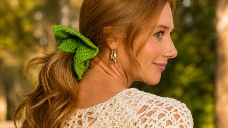 Scrunchie Floresta de Crochê com Fio Charme Círculo – Receita com Gráfico