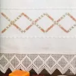 Receita Pano de Copa em Bordado Crivo