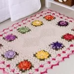 Receita: Tapete Retangular Rosetas Coloridas