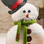 Almofada de Boneco de Neve – Tecido Patchwork