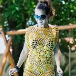 Saída de Praia de Crochê Amarela – Fio Multiarte