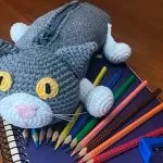 Estojo de Crochê Gatinho – Fio Pingouin Balloon
