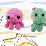 Polvo Rosa e Verde de Crochê – Fio Cisne Bebê Todo Dia