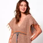 Kaftan Praia de Crochê – Linha Bella Fashion