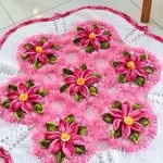 Tapete de Crochê Floral com Barroco Multicolor Premium
