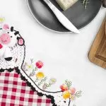 Pano de Prato para Bordado Vaquinha com Linha Anne