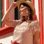 Blusa de Tricô Lírio com Linha Charme