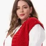 Colete de Tricô Amor com Fio Urbano Maxi