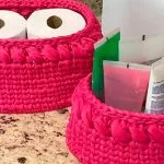 Receita Conjunto de Crochê Cesto Organizador Roseate com Fio Super Trama