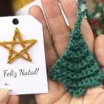 Amigurumi Árvore de Natal e Tag de Natal com Fio Sedificada